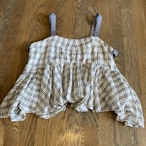 FREE PEOPLE | LOLA gray plaid tank with adjustable straps. Size Small.